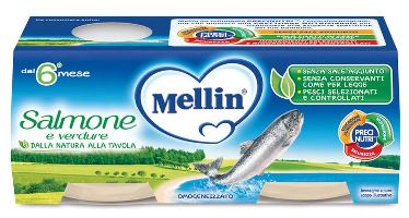 MELLIN OMOGENEIZZATO SALMONE 2 X 80 G - famajoy.it