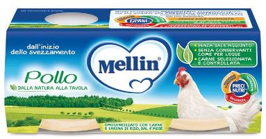 MELLIN OMOGENEIZZATO POLLO 2 X 80 G - famajoy.it