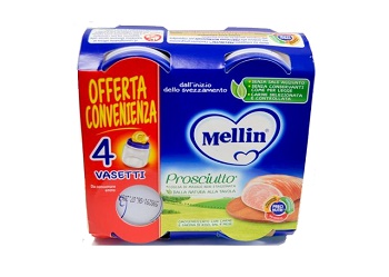 MELLIN OMOGENEIZZATO PROSCIUTTO 4 X 80G - famajoy.it
