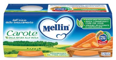 MELLIN OMOGENEIZZATO CAROTE 2 X 80 G - famajoy.it