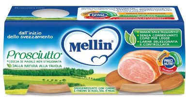 MELLIN OMOGENEIZZATO PROSCIUTTO 2 PEZZI X 80 G - famajoy.it