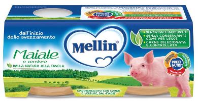 MELLIN OMOGENEIZZATO MAIALE CON VERDURE 2 PEZZI X 80 G - famajoy.it