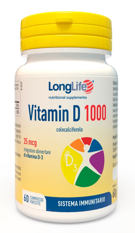 LONGLIFE VITAMIN D 1000UI 60 COMPRESSE RIVESTITE - famajoy.it