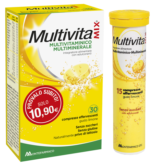 MULTIVITAMIX SENZA ZUCCHERO 30 COMPRESSE EFFERVESCENTI - famajoy.it