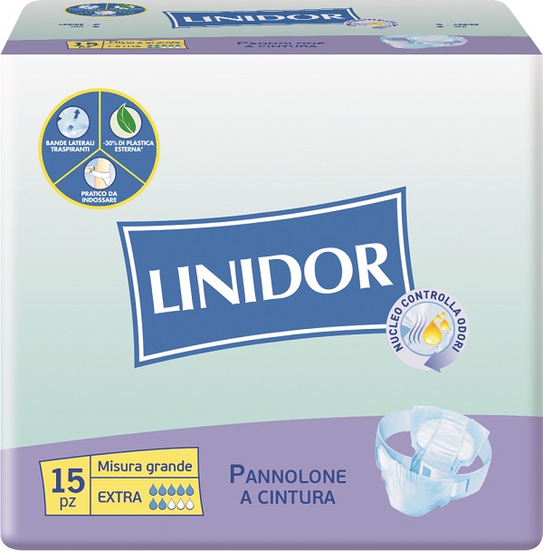 PANNOLONE LINIDOR A CINTURA EXTRA MISURA GRANDE 15 PEZZI - famajoy.it