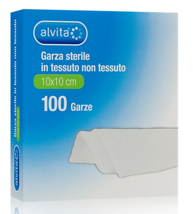 ALVITA GARZA STERILE IN TESSUTO NON TESSUTO 10X10CM 100 PEZZI - famajoy.it
