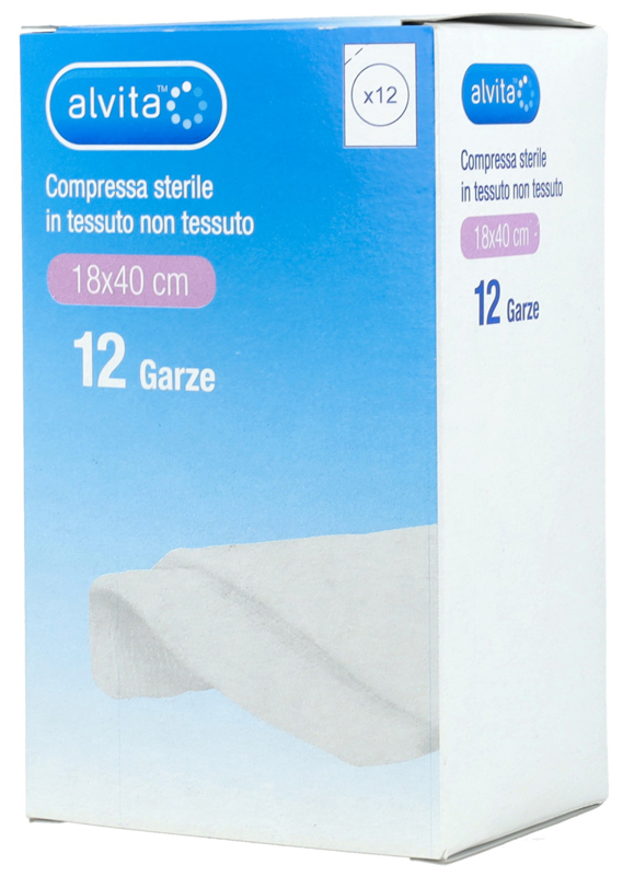 ALVITA GARZA STERILE IN TESSUTO NON TESSUTO 18X40CM 12 PEZZI - famajoy.it