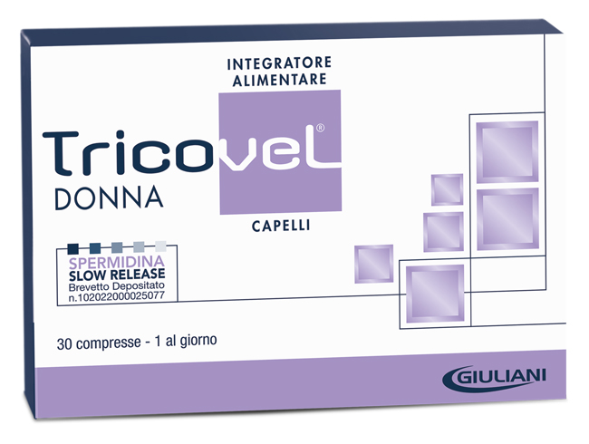 TRICOVEL DONNA INTEGRATORE ALIMENTARE CON NUTRIENTI SPECIFICI PER CAPELLI 30 COMPRESSE - famajoy.it