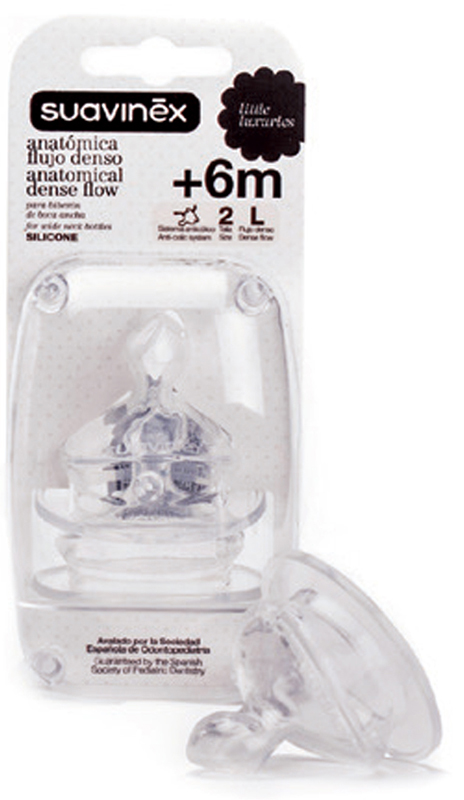 SUAVINEX LITTLE LUXURIES TETTARELLA IN SILICONE ANATOMICA COLLO LARGO 2L 2 PEZZI - famajoy.it