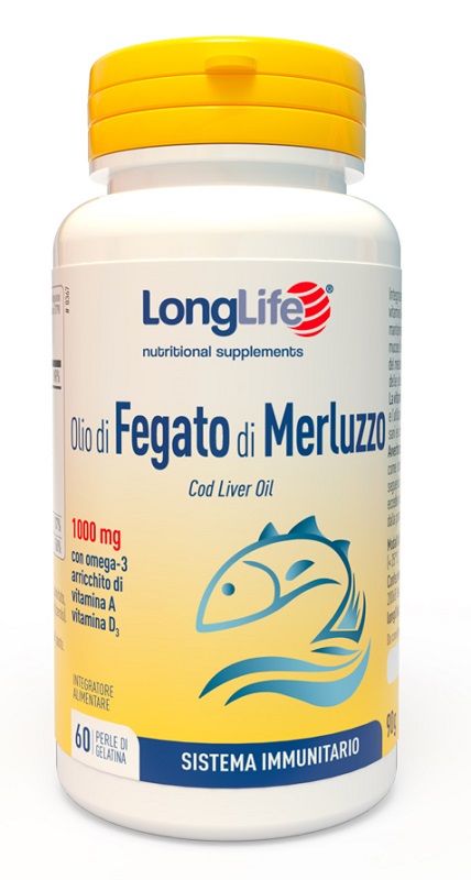 LONGLIFE OLIO FEGATO MERLUZZO 1000 MG 60 PERLE - famajoy.it