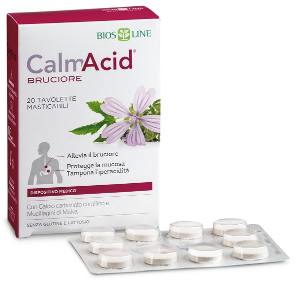 BIOSLINE CALMACID BRUCIORE 20 TAVOLETTE MASTICABILI - famajoy.it
