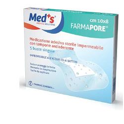 MEDS PORE MEDICAZIONE IN POLIURETANO ADESIVA IMPERMEABILE 10X8CM 5 PEZZI - famajoy.it