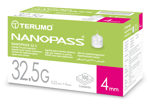 AGO PER PENNA DA INSULINA NANOPASS 32,5 GAUGE LUNGHEZZA 4 MM 100 PEZZI - famajoy.it