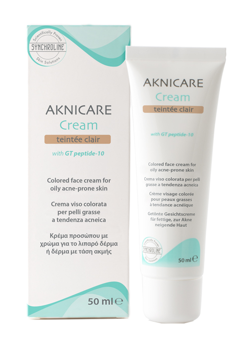 CREMA TRATTANTE COLORATA PER PELLE ACNEICA AKNICARE CREAM TEINTEE CLAIR TUBETTO 50 ML - famajoy.it