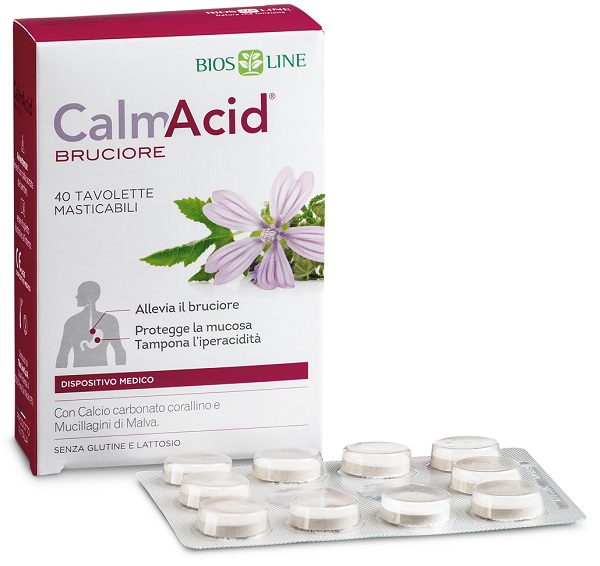 BIOSLINE CALMACID BRUCIORE 40 TAVOLETTE MASTICABILI - famajoy.it