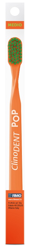 CLINODENT POP ARANCIONE SPAZZOLINO DA DENTI MEDIO - famajoy.it