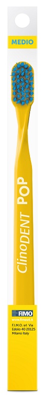 CLINODENT POP GIALLO SPAZZOLINO DA DENTI MEDIO - famajoy.it