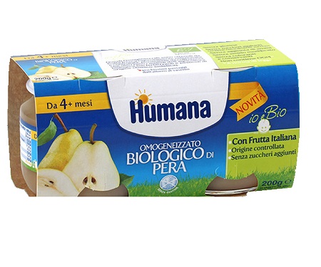 HUMANA OMOGENEIZZATO PERA BIO 2 VASETTI 100 G - famajoy.it