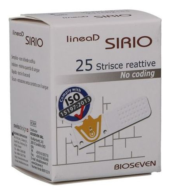STRISCE MISURAZIONE GLICEMIA LINEA D SIRIO 25 PEZZI - famajoy.it