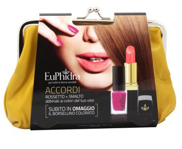 EUPHIDRA SKIN COLOR ACCORDI ROSSETTO PM01 ARANCIO + SMALTO SR67 + BORSELLINO OMAGGIO PER FOTOTIPO CASTANO - famajoy.it