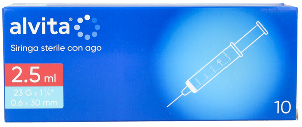 ALVITA SIRINGA  2,5 ML 23 GAUGE 10 PEZZI - famajoy.it