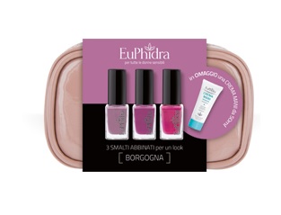 EUPHIDRA BORGOGNA LOOK POCHETTE 3 MINI SMALTI + 1 CREMA MANI 25 ML - famajoy.it