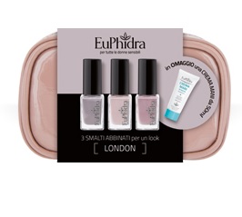 EUPHIDRA LONDON LOOK POCHETTE 3 MINI SMALTI + 1 CREMA MANI 25 ML - famajoy.it
