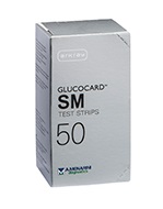 TEST STRIPS PER MISURAZIONE GLICEMIA GLUCOCARD SM 50 PEZZI - famajoy.it