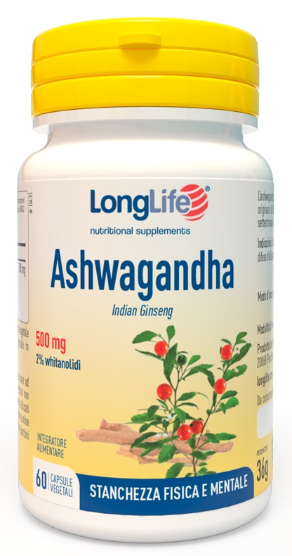 LONGLIFE ASHWAGANDHA 60 CAPSULE 500 MG - famajoy.it