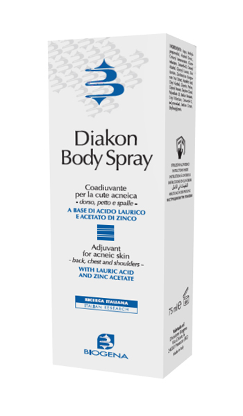 DIAKON BODY SPRAY COADIUVANTE CUTE ACNEICA DORSO PETTO E SPALLE 75 ML - famajoy.it