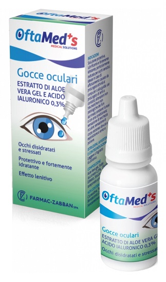 OFTAMED'S GOCCE OCULARI OCCHI DISIDRATATI E STRESSATI ESTRATTO ALOE VERA GEL E ACIDO IALURONICO 0,3% 10 ML - famajoy.it