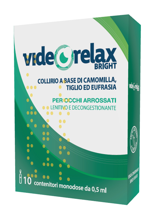 COLLIRIO LENITIVO DECONGESTIONANTE VIDEORELAX BRIGHT MONODOSE 0,5 ML 10 PEZZI - famajoy.it