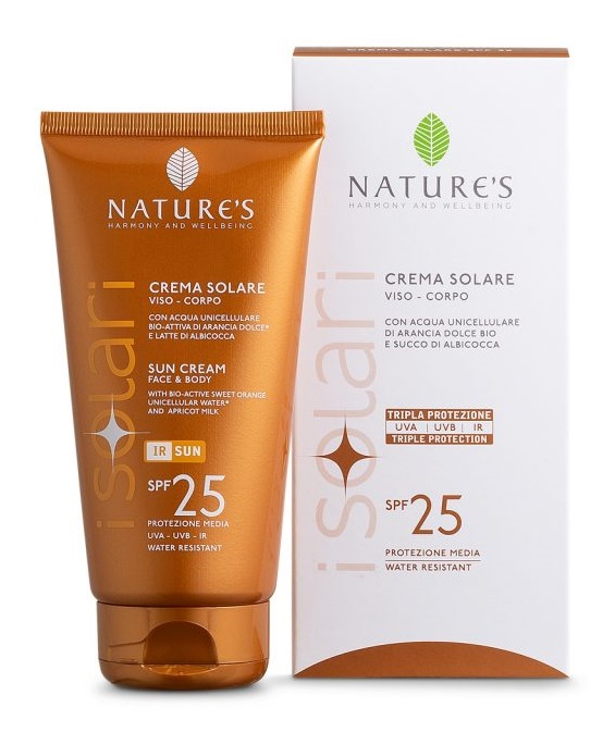 NATURE'S I SOLARI CREMA SOLARE VISO E CORPO SPF 25 IR SUN 150 ML - famajoy.it