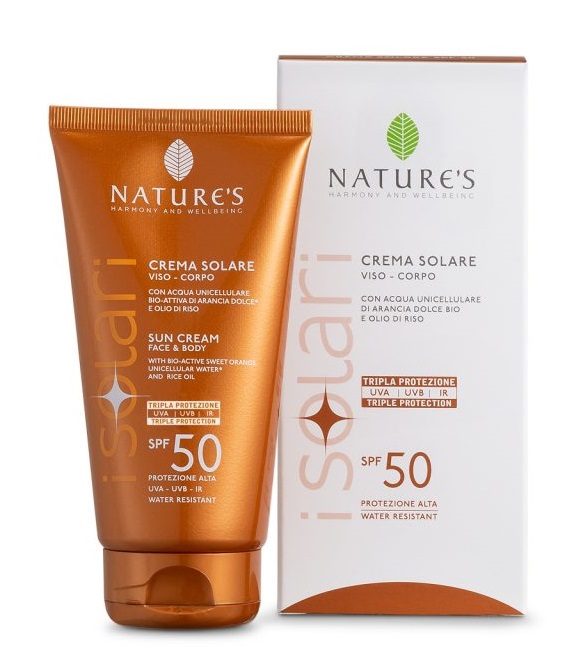 NATURE'S I SOLARI CREMA SOLARE VISO E CORPO SPF 50 IR SUN 150 ML - famajoy.it