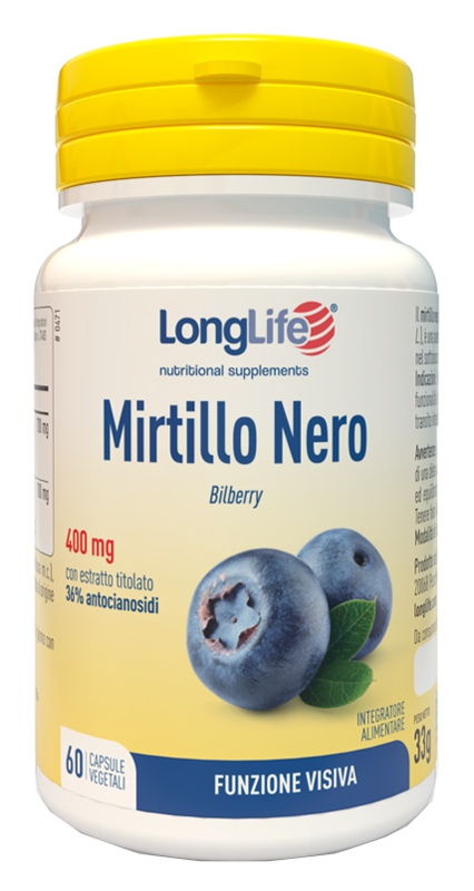 LONGLIFE MIRTILLO NERO 60 CAPSULE VEGETALI - famajoy.it