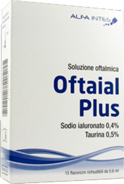 SOLUZIONE OFTALMICA OFTAIAL PLUS ACIDO IALURONICO 0,4% E TAURINA 15 FLACONCINI RICHIUDIBILI DA 0,6 ML - famajoy.it