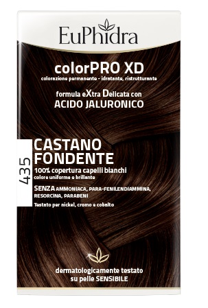 EUPHIDRA COLORPRO XD 435 CASTANO FONDENTE GEL COLORANTE CAPELLI IN FLACONE + ATTIVANTE + BALSAMO + GUANTI - famajoy.it