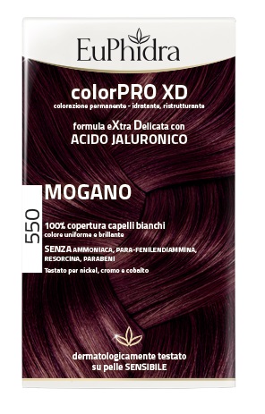EUPHIDRA COLORPRO XD 550 MOGANO GEL COLORANTE CAPELLI IN FLACONE + ATTIVANTE + BALSAMO + GUANTI - famajoy.it