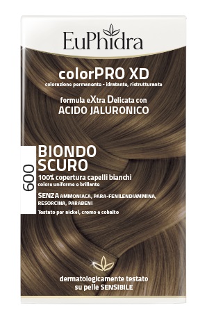 EUPHIDRA COLORPRO XD 600 BIONDO SCURO GEL COLORANTE CAPELLI IN FLACONE + ATTIVANTE + BALSAMO + GUANTI - famajoy.it