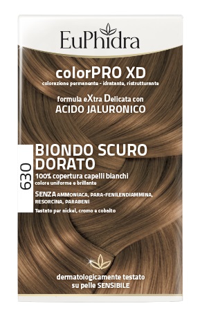 EUPHIDRA COLORPRO XD 630 BIONDO SCURO DORATO GEL COLORANTE CAPELLI IN FLACONE + ATTIVANTE + BALSAMO + GUANTI - famajoy.it