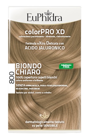 EUPHIDRA COLORPRO XD 800 BIONDO CHIARO GEL COLORANTE CAPELLI IN FLACONE + ATTIVANTE + BALSAMO + GUANTI - famajoy.it