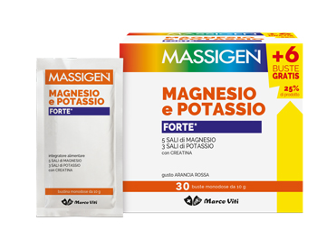 MASSIGEN MAGNESIO E POTASSIO FORTE 24 BUSTINE + 6 GRATIS - famajoy.it