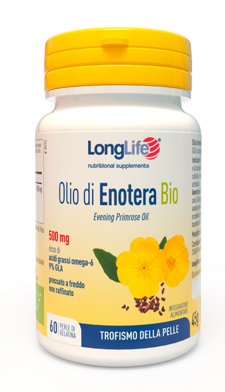LONGLIFE OLIO ENOTERA BIO 60 PERLE 500 MG - famajoy.it