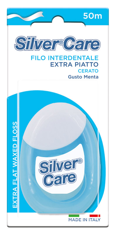 SILVERCARE FILO INTERDENTALE EXTRA PIATTO 50 M - famajoy.it