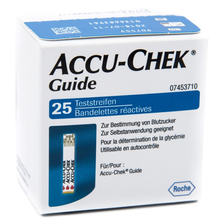 STRISCE MISURAZIONE GLICEMIA ACCU-CHEK GUIDE 25 PEZZI CONFEZIONE RETAIL - famajoy.it