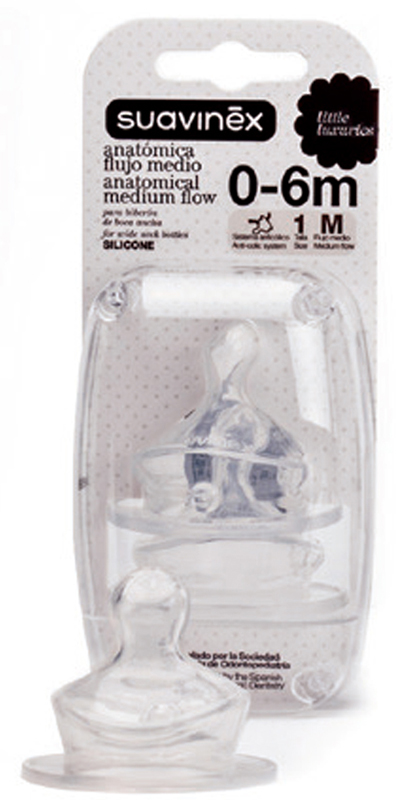 SUAVINEX LITTLE LUXURIES TETTARELLA IN SILICONE ANATOMICA 1M 2 PEZZI - famajoy.it