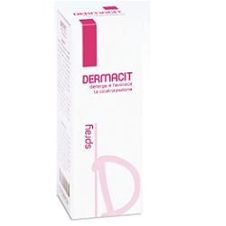 DERMACIT SPRAY FLACONE CILINDRICO IN PE BIANCO CON TASTO EROGATORE SPRAY IN PP BIANCO E CAPPUCCIO SALVATASTO TRASPARENTE,DISPOSITIVO MEDICO 1 PZ - famajoy.it