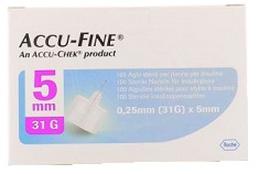 AGO PER PENNA DA INSULINA ACCU-FINE PEN NEEDLE ACCU-CHEK GAUGE 31 X 5MM 100 PEZZI - famajoy.it