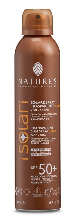NATURE'S I SOLARI SPRAY TRASPARENTE BAMBINI SPF50+ 200 ML - famajoy.it