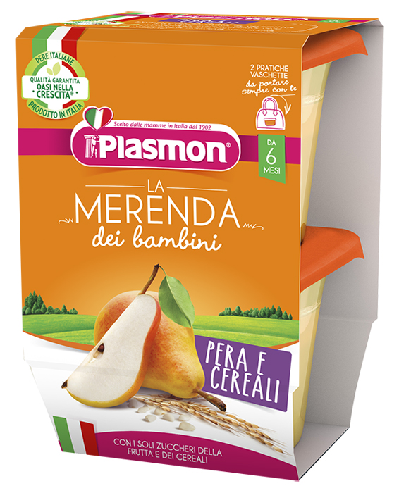 PLASMON LA MERENDA DEI BAMBINI SAPORI DI NATURA PERA CEREALI ASETTICO 2 X 120 G - famajoy.it